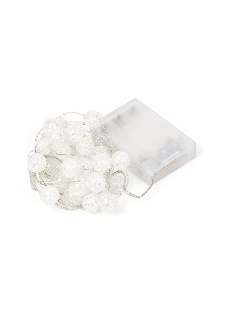 SYOSI Decorative Lights String Globe String Lights for Bedroom Decorative Lights, Crystal Crackle Ball Lights 5m 50 LED Soft White Battery Operated Fairy Lights Perfect for Valentine's Day - Image 5