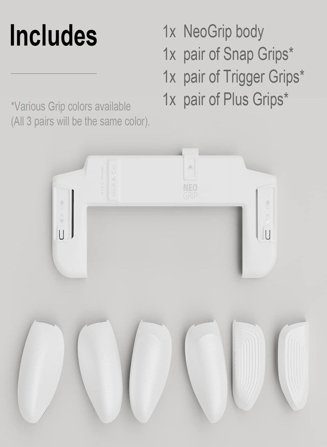 Skull & Co. NeoGrip for Nintendo Switch OLED and Regular Model: An Ergonomic Grip Hard Shell with Replaceable Grips [to fit All Hands Sizes] [No Carrying Case] - OLED White - Image 2