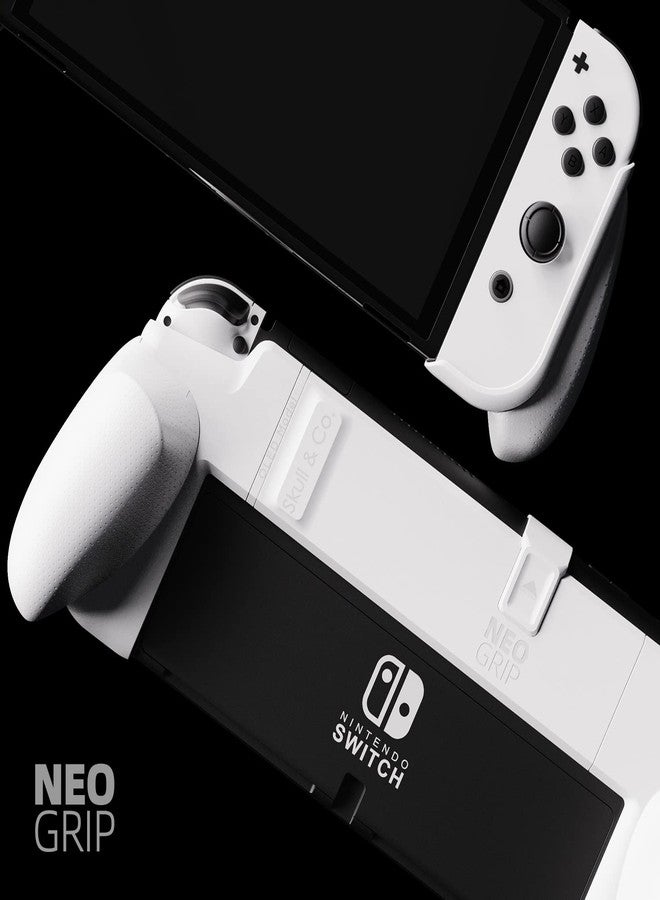 Skull & Co. NeoGrip for Nintendo Switch OLED and Regular Model: An Ergonomic Grip Hard Shell with Replaceable Grips [to fit All Hands Sizes] [No Carrying Case] - OLED White - Image 3