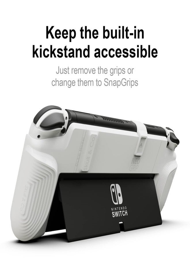 Skull & Co. NeoGrip for Nintendo Switch OLED and Regular Model: An Ergonomic Grip Hard Shell with Replaceable Grips [to fit All Hands Sizes] [No Carrying Case] - OLED White - Image 4
