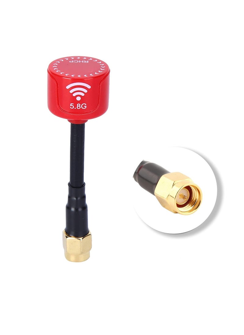 null - FPV Antenna Lollipop 5.8Ghz 3dBi RHCP Directional Antenna Super Mini Antenna High Gain Long Range Easy to Install Strong Signal Ideal for FPV Racing Drone SMA Inner Needle-Red - Image 1