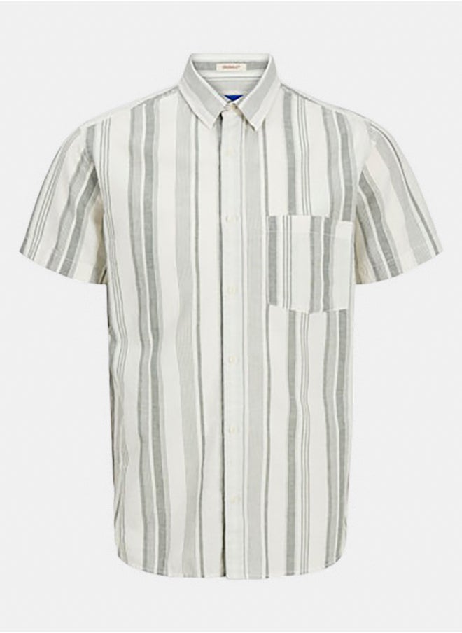 JACK & JONES Jorlinen Blend Stripe Shirt Ss Ln Styd24 