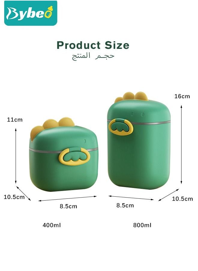 Bybeo - Baby 2PCS Small & Large Portable Travel Milk Formula Dispenser Containers Candy Fruit Snack Storage Container with Scoop and Visual scale, BPA Free - Image 1