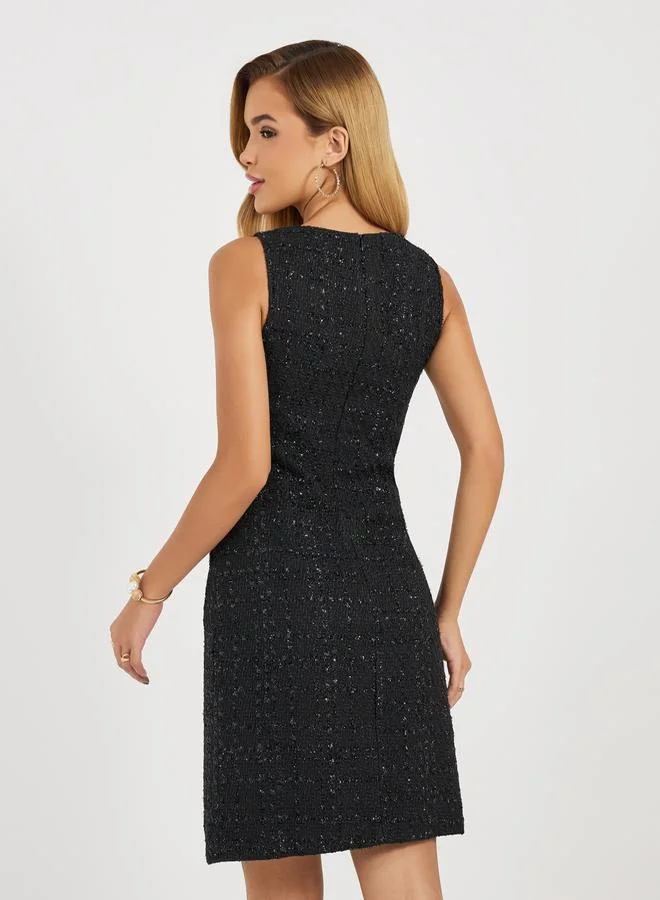 Styli Tweed Buttoned Dress