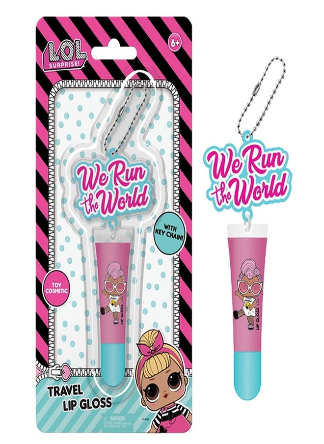 Lol Surpise We Run The World Travel Lip Gloss with Keychain Pink and Blue - LOL 5113 