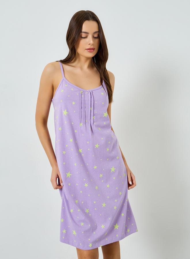 Styli Pack Of 2 - Printed Strappy Nightdress - Image 3