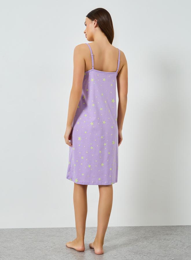 Styli Pack Of 2 - Printed Strappy Nightdress - Image 5