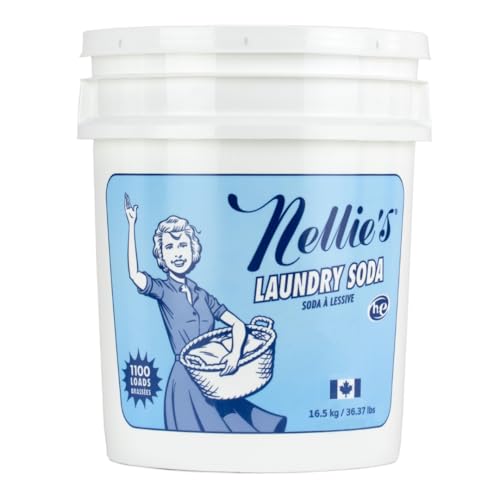 Nellie's Nellies Laundry Soda  Concentrated Laundry Detergent Powder  1100 Load  FragranceFree NonToxic  Septic Safe  Dissolves Quickly  Rinses ResidueFree Made in Canada