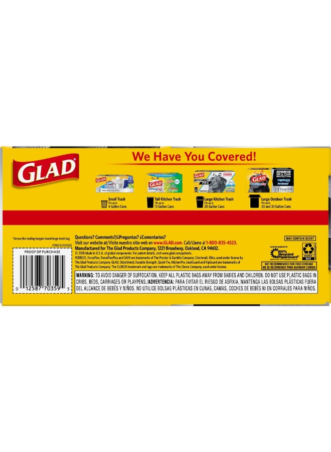 Glad 25-Piece ForceFlex Plus Multipurpose Drawstring Closure Large Trash Bags Black 113.6 L 70359 - Image 3