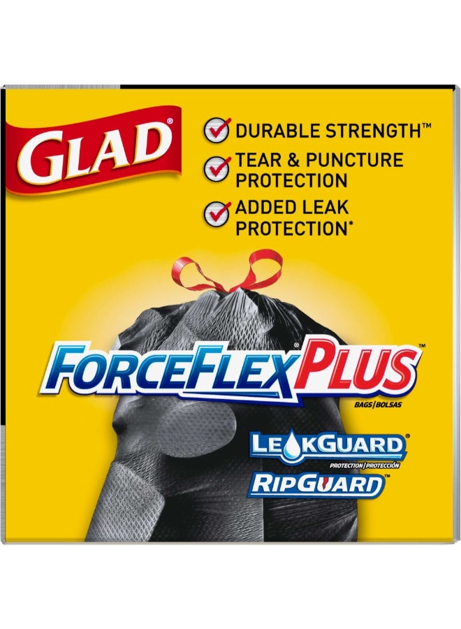 Glad 25-Piece ForceFlex Plus Multipurpose Drawstring Closure Large Trash Bags Black 113.6 L 70359 - Image 5