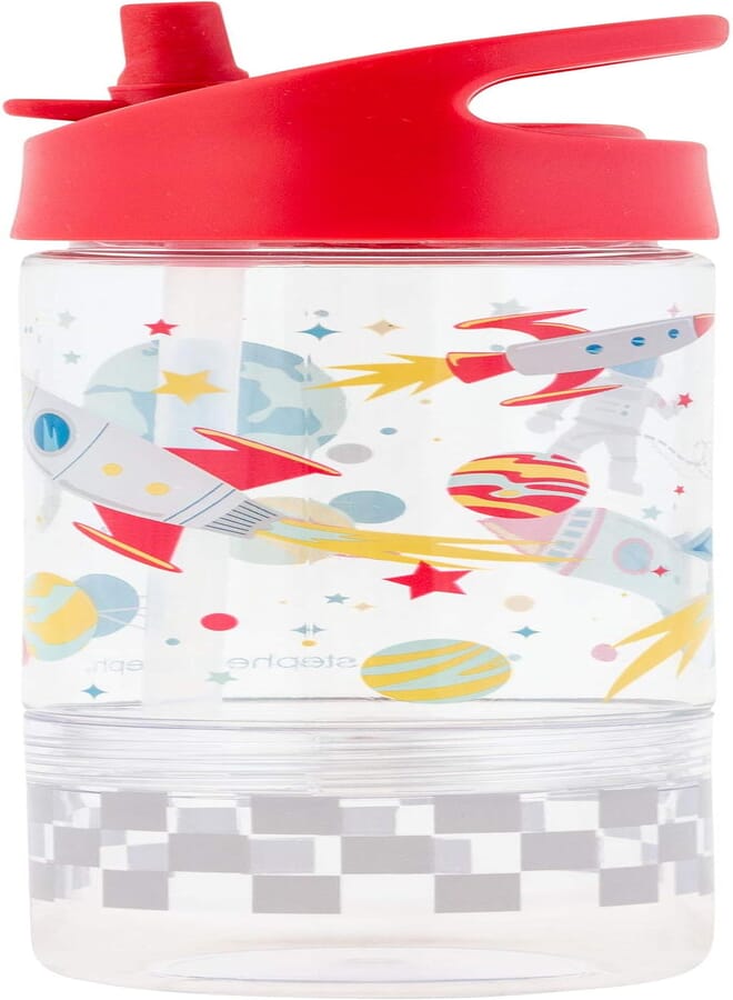 Stephen Joseph Flip Top Bottles with Snack Container - Space (SJ1153)