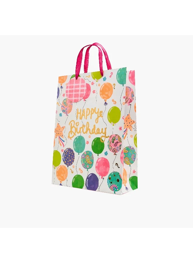 Lifestyle Happy Birthday Print Paper Gift Bag - Large