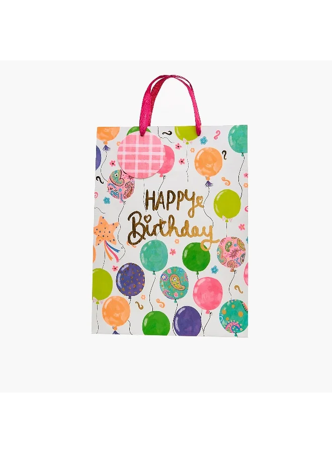 Lifestyle Happy Birthday Print Paper Gift Bag - Large