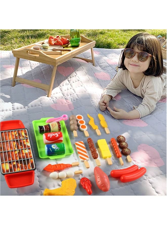 Boys and Girls Pretend to Play Barbecue Games, Interactive Barbecue Games, Children's Food Cooking Games, Children's Camping Sets, Gifts for Boys and Girls (27 Pieces)