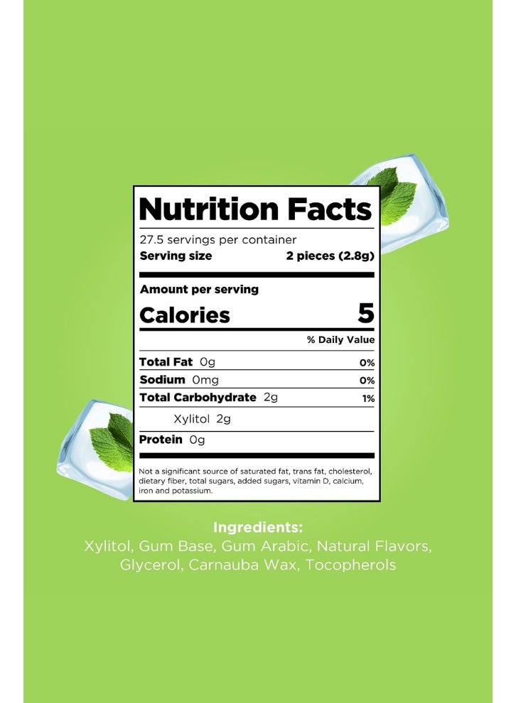 PUR Gum Chewing Gum Sugar Free Cool Mint Flavor 55 Pieces Pack of 1 Aspartame Free Vegan Gluten Free With 100% Xylitol Sugar Free Chewing Gum - Image 3