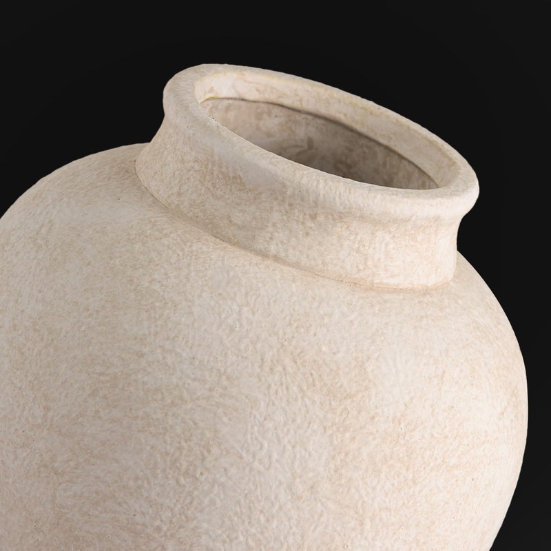 ooit Ceramic Flower Vase, 6.7 Inch White Flower Vase Rustic Farmhouse Decorative Vase Floral Pottery Vases for Home Decor Table Living Room Entryway Mantel Bookshelf Bedroom Bathroom Kitchen - White - Image 3