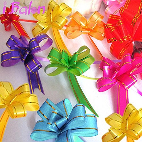Chocozone 100Pcs Pull Flower Ribbon for Gift Wrap Decoration Multicolor Pull Ribbon Bows Pull Ribbons for Gift Wrapping Multicolor Size 23 - Image 4