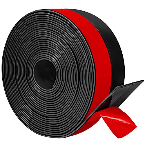 TORRAMI Silicone Door Sweep Draft Stopper 2 inch Width 20 Feet Length,Seal Insulation for Door Under Bottom, Gap, Side, Glass Shower Door, Sliding Door,Black - Image 1
