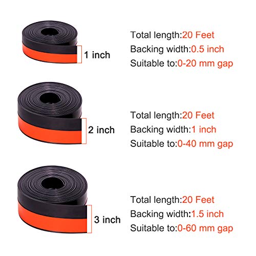 TORRAMI Silicone Door Sweep Draft Stopper 2 inch Width 20 Feet Length,Seal Insulation for Door Under Bottom, Gap, Side, Glass Shower Door, Sliding Door,Black - Image 2