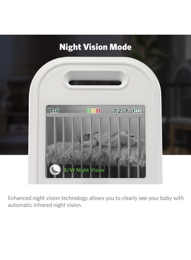 LeapFrog LF2513 Baby Monitor, 2.8" IPS LCD Screen, Pan-Tilt-Zoom, 1000ft Range, Night Vision, Soothing Lullabies, Night Light, 2-Way Audio,Temperature Sensor, Secure Transmission No WiFi - Image 4