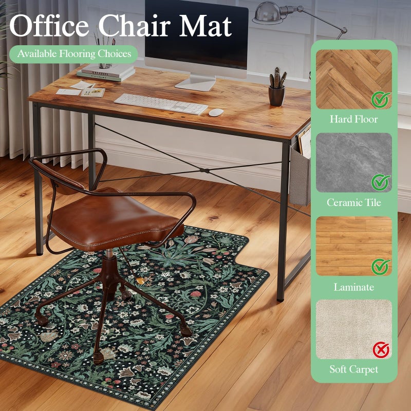 Lreedy Office Chair Mat for Hardwood Floor & Tile Floor,36"X 48" Heavy Duty Desk Chair Mat for Hard Floors, Under Desk Rug for Rolling Computer Chair,Anti Slip,Low Pile Carpet Protector-Convex Green Grass - Image 3