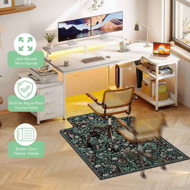 Lreedy Office Chair Mat for Hardwood Floor & Tile Floor,36"X 48" Heavy Duty Desk Chair Mat for Hard Floors, Under Desk Rug for Rolling Computer Chair,Anti Slip,Low Pile Carpet Protector-Convex Green Grass - Image 5