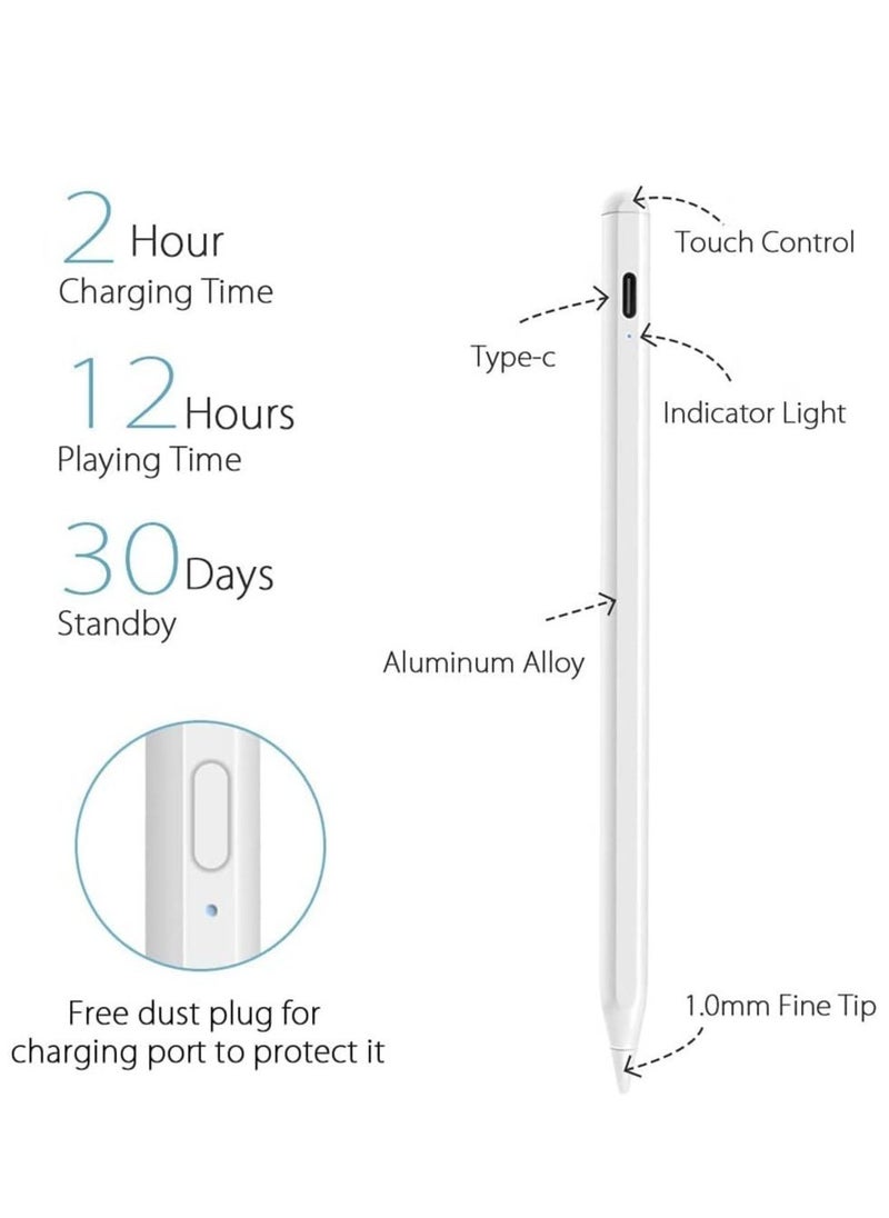 Generic - Stylus Pen for Apple iPad, Pencil Styluses Compatible with iPad 2/3/4/5/6/7/8/9/10 Generation Pro 9.7/10.5/11/12.9 Air 1/2/3/4/5 Mini 1/2/3/4/5/6 Alternative Drawing Smart Stylist for Touch Screens - Image 1