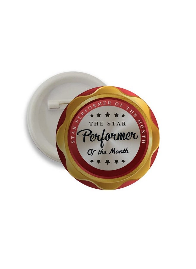 D2c D2C Star performer of the Month Round Pin Button Badge For Students Colleges classes Office Small Business entrepreneur Boys Girls Men & Women batches for Bags, Backpack, Size-58mm Pack of 10  - Image 1