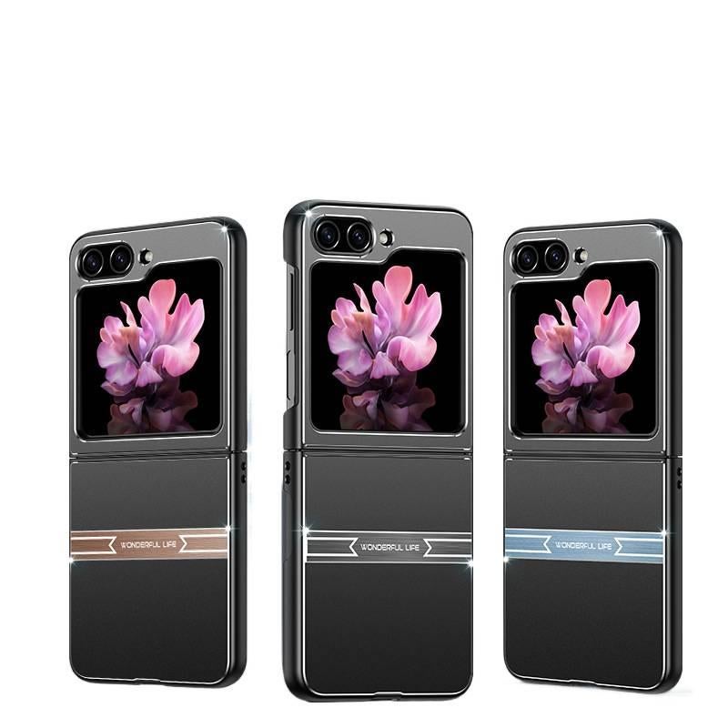 غطاء هاتف | Carbon Fiber Texture | حماية من السقوط | تغطية كاملة | Graphite Black | مقاوم للصدمات لـ Samsung Galaxy Z Flip 5 - Image 2