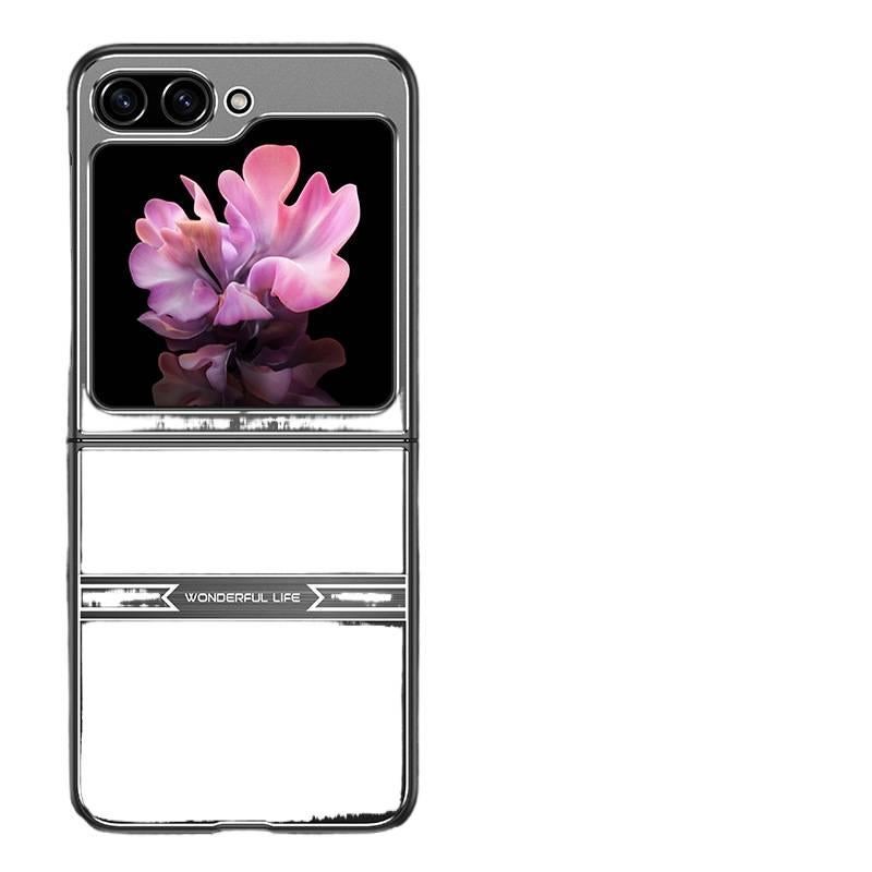 غطاء هاتف | Carbon Fiber Texture | حماية من السقوط | تغطية كاملة | Graphite Black | مقاوم للصدمات لـ Samsung Galaxy Z Flip 5 - Image 1