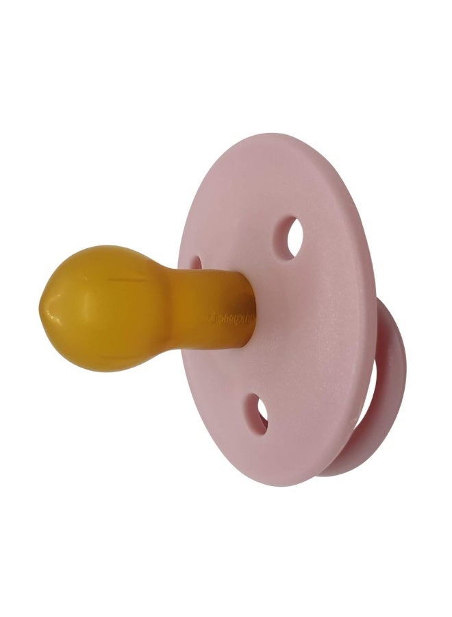 Mininor 2 Pieces Round Pacifier Latex 0M+ Heath Flower - Image 3