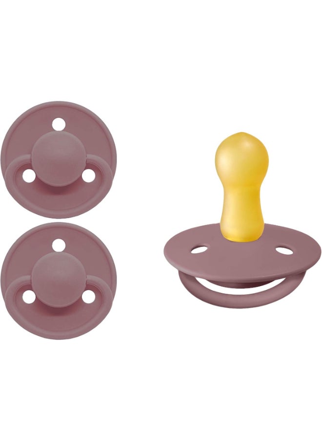Mininor 2 Pieces Round Pacifier Latex 0M+ Heath Flower - Image 4