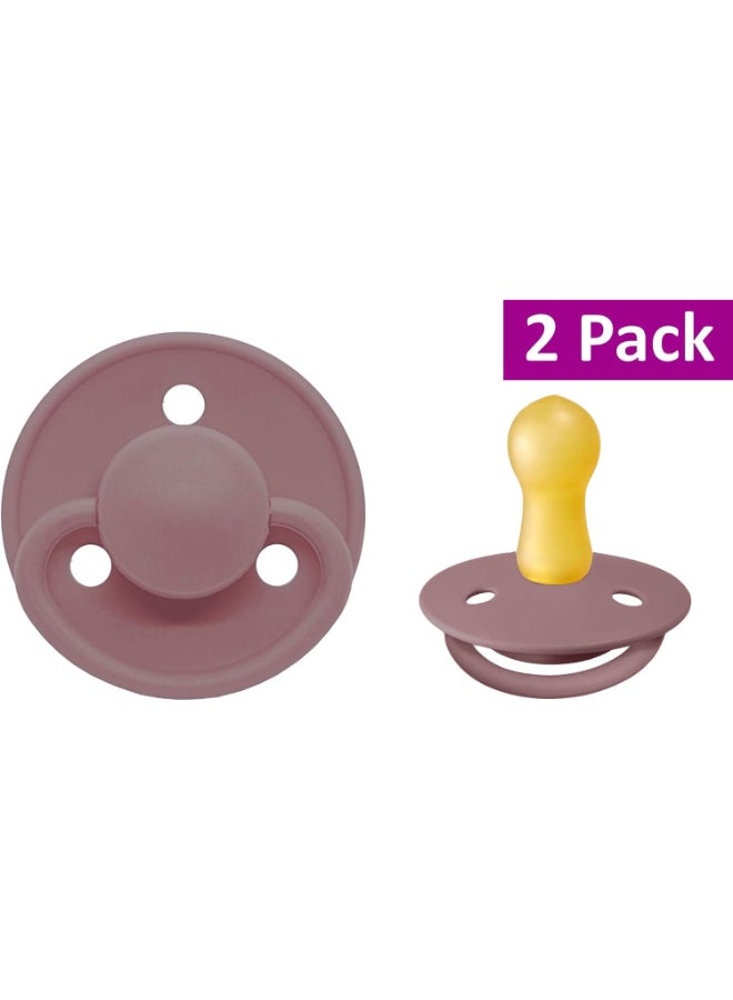 Mininor 2 Pieces Round Pacifier Latex 0M+ Heath Flower - Image 5