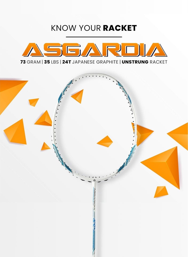 Apacs Asgardia Control Unstrung Badminton Racket – Ultra-Light 73g (7U), Japanese Graphite Frame & Shaft, High-Speed Power Frame, Hexagon Throat, Max Tension 35 lbs, G2 Grip, Full Cover, Head-Heavy Balance  - Image 2