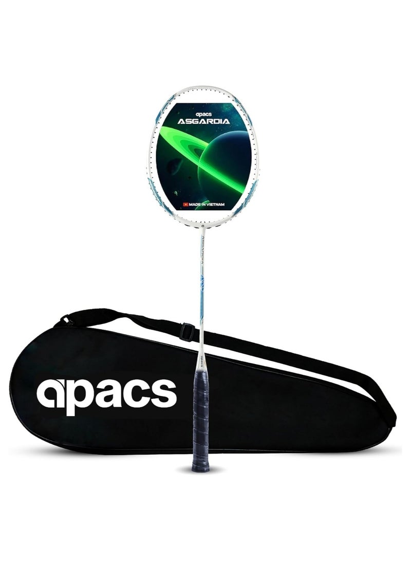 Apacs Asgardia Control Unstrung Badminton Racket – Ultra-Light 73g (7U), Japanese Graphite Frame & Shaft, High-Speed Power Frame, Hexagon Throat, Max Tension 35 lbs, G2 Grip, Full Cover, Head-Heavy Balance  - Image 1