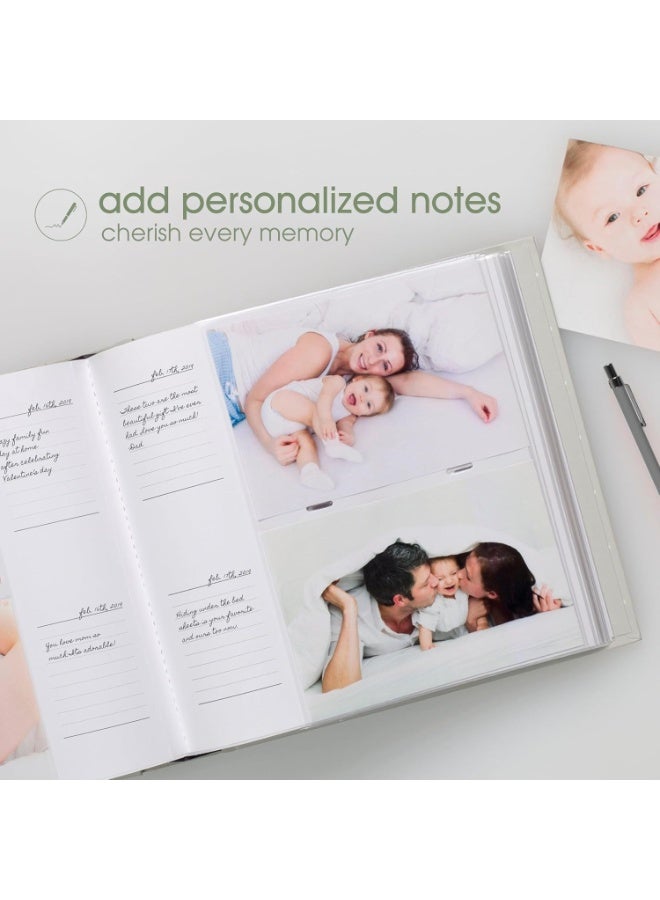 Pearhead Baby Photo Album, Keepsake Book for New and Expecting Parents, Gender-Neutral Baby Accessory, Ideal Gift for Baby Shower, Holds 200 Pictures, Gray and White Polka Dot - Image 2