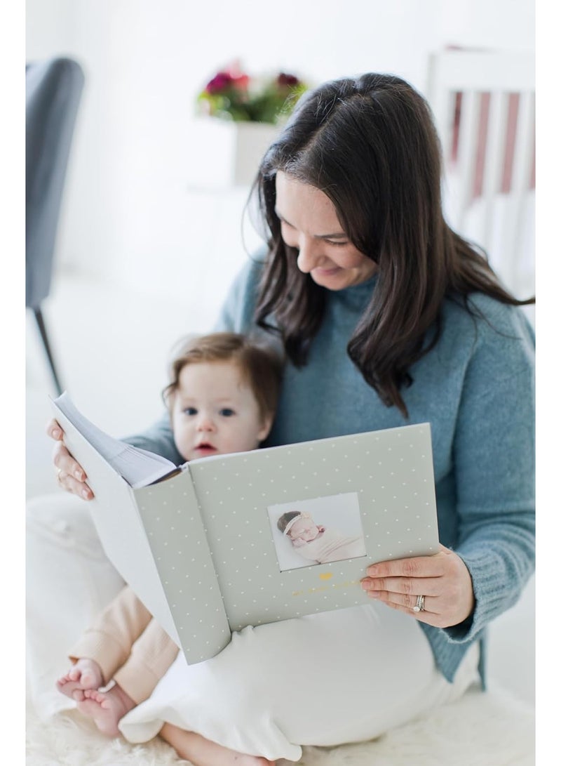 Pearhead Baby Photo Album, Keepsake Book for New and Expecting Parents, Gender-Neutral Baby Accessory, Ideal Gift for Baby Shower, Holds 200 Pictures, Gray and White Polka Dot - Image 4