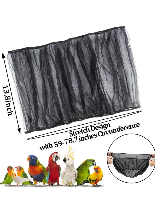 2 Pack Bird Cage Seed Catcher, Adjustable Bird Cage Skirt Cover With Breathable Mesh Netting, Universal Seed Catcher Net Cover Fit For Parrot Cage, Parakeet Cage, Large and Small Bird Cages - Image 2