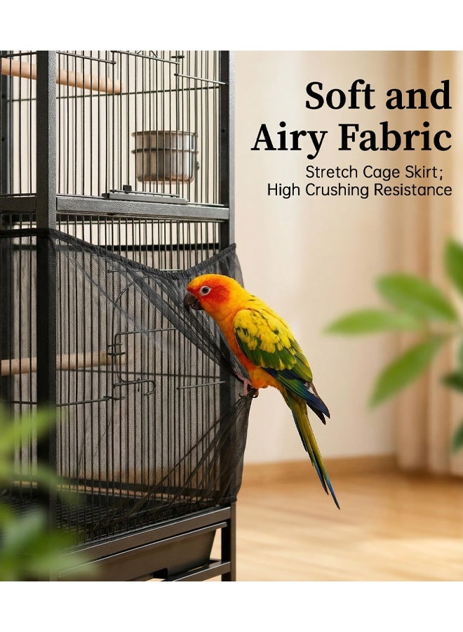 2 Pack Bird Cage Seed Catcher, Adjustable Bird Cage Skirt Cover With Breathable Mesh Netting, Universal Seed Catcher Net Cover Fit For Parrot Cage, Parakeet Cage, Large and Small Bird Cages - Image 5