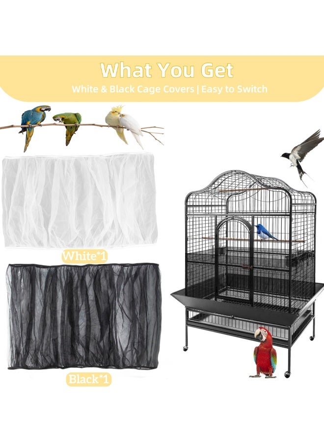 2 Pack Bird Cage Seed Catcher, Adjustable Bird Cage Skirt Cover With Breathable Mesh Netting, Universal Seed Catcher Net Cover Fit For Parrot Cage, Parakeet Cage, Large and Small Bird Cages - Image 4
