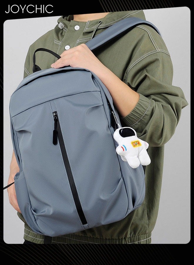 جوي شيك حقيبة ظهر جديدة للأعمال مصنوعة من البوليستر مضادة للسرقة وحقيبة كتب مقاومة للماء وحقيبة مدرسية كبيرة الحجم مع قلادة رائد فضاء باللون الأزرق - Image 1