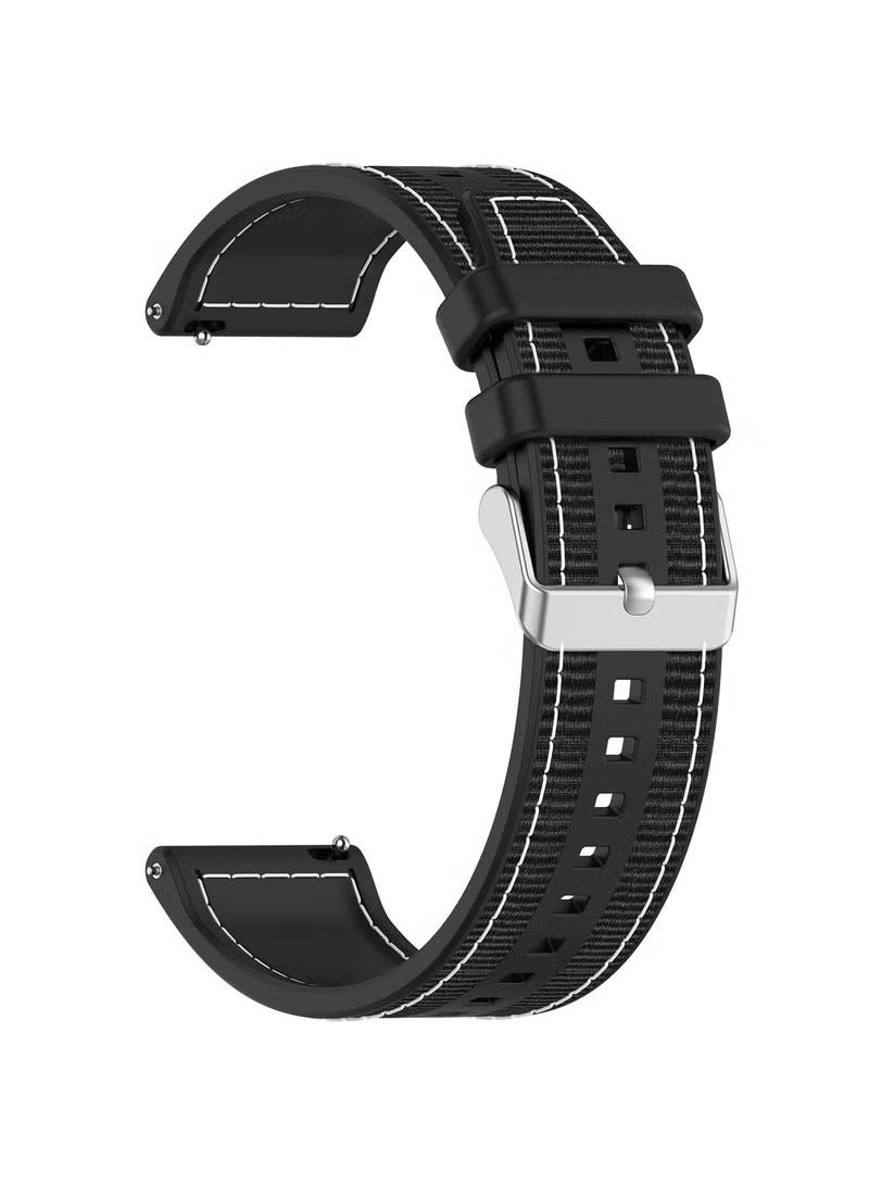 أحزمة متوافقة مع ساعة هواوي 46 مم GT5/GT4/GT3/GT3 Pro/GT2/GT2e/GT/GT Runner، ساعة هواوي 4/4 Pro/3/3 Pro، ساعة هونر 4 Pro/GS3/Magic Watch 2، سوار سيليكون مضفر من النايلون للرجال والنساء، لون أسود - Image 3