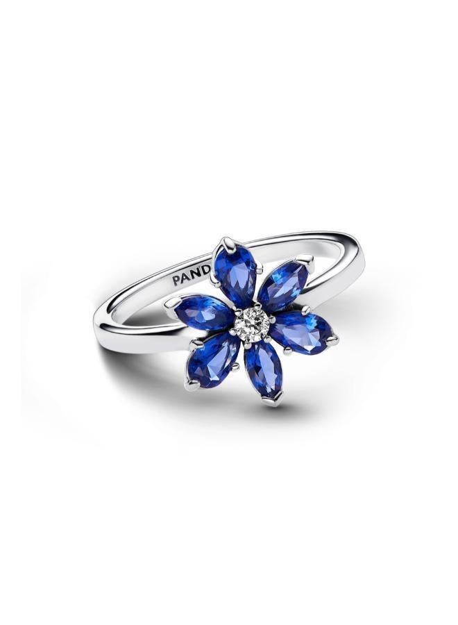 PANDORA Herbarium cluster sterling silver ring with princess blue crystal and clear cubic zirconia - Image 2
