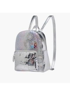 Disney Girls Frozen Sequin Embellished Backpack with Adjustable Shoulder Straps and Zip Closure  - Image 2