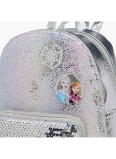 Disney Girls Frozen Sequin Embellished Backpack with Adjustable Shoulder Straps and Zip Closure  - Image 4