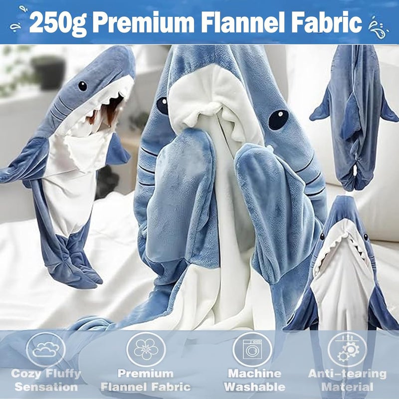 DDMY Shark Blanket Wearable XXXL Size Flannel Onesie for Adult, Sleeping Bag for Cosplay Cartoon Hoodie Throw Blankets - Image 2