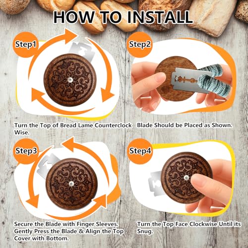 COOHLYEE Upgraded UFO Bread Lame Sourdough Scoring Tool - Dough Scoring Tool for Sourdough Bread Baking & Bread Making Tool, Sourdough Bread Baking Supplies for Bread Baking Gifts - Image 3