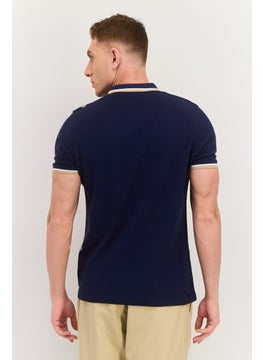 Threadbare Men Regular Fit Short Sleeve Embroidered Logo Polo Shirt, Navy  - Image 3