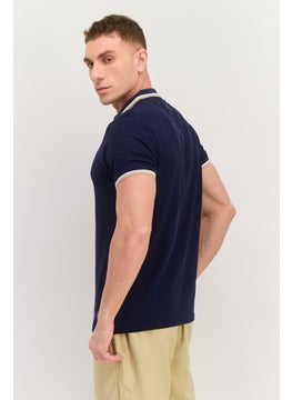 Threadbare Men Regular Fit Short Sleeve Embroidered Logo Polo Shirt, Navy  - Image 2