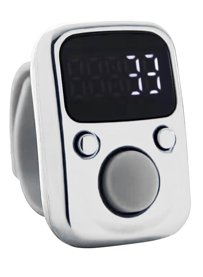 Electric Finger Tally Counter Digital  Tasbeeh Zikr Ring  White - Image 1